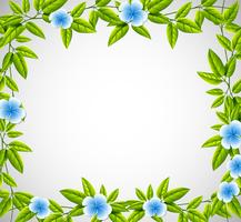 Blue flower nature frame vector