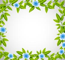 Blue flower nature frame vector