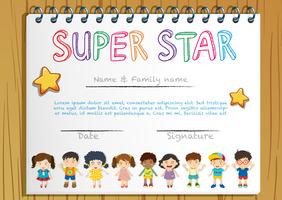 Certificate template for super star vector