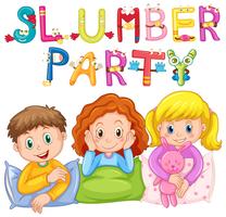 Kids in pajamas at slumber party vector