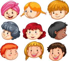 Set of peoples heads vector