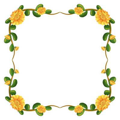 A floral border with yellow flowers