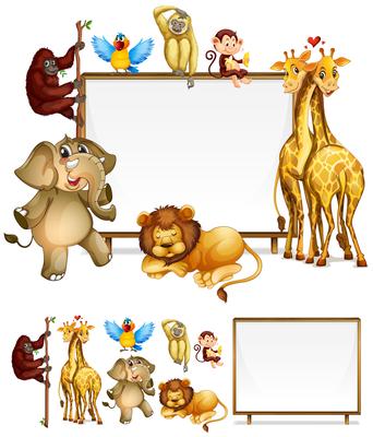 Board template with wild animals