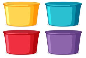 Set of colorful buckets vector