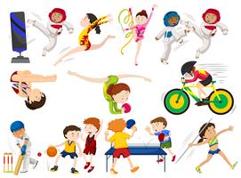 People do different types of sports vector