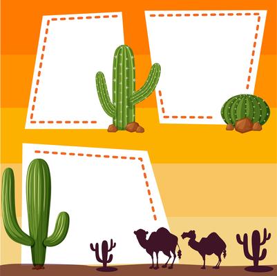 Border template with silhouette camels