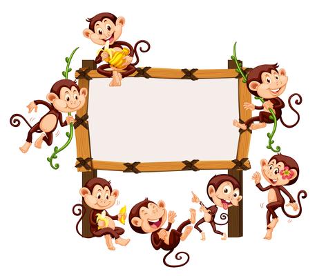 Frame template with monkeys