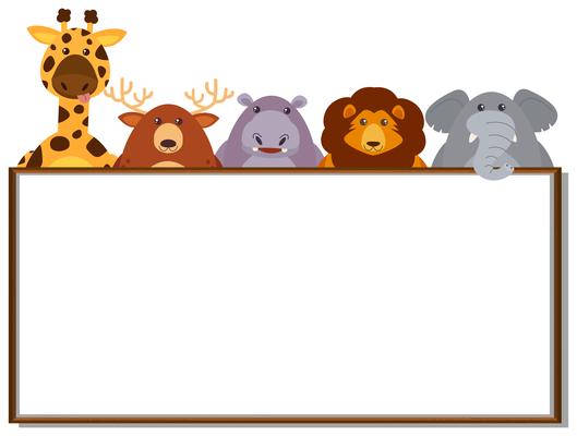 Border template with wild animals