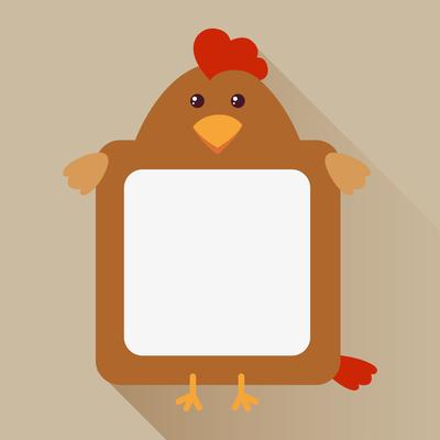 Border template with chicken head