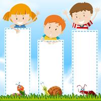 Border template with kids in the park vector