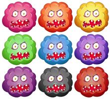 Germ with monster faces vector