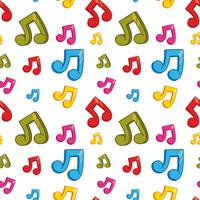 Seamless background design with colorful music notes vector