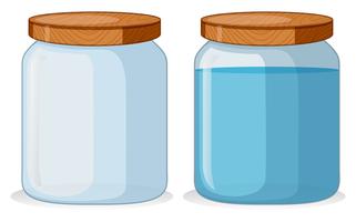 Two containers with and withou water vector