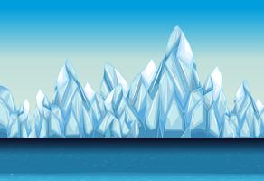 Background with glacier and ocean vector