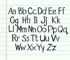 Handwriting English alphabet in upper and lower cases vector