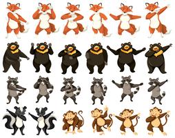 Set of dancing animals vector