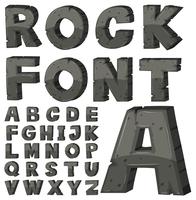 Font design for english alphabets with stone block