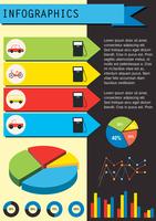 An infographics showing the vehicles vector