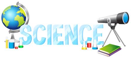 Diseño de fuentes con word science vector