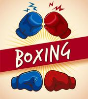 Boxing gloves and banner vector