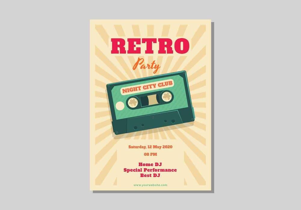 Retro Invitation Vector Art, Icons, and Graphics for Free Download