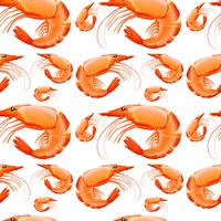 Seamless background design with shrimps vector