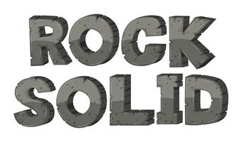 Font design for rock solid vector
