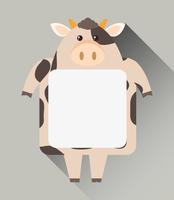 Frame template with cute cow vector