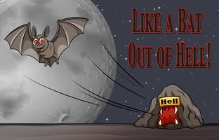 Phrase on poster for like a bat out of hell vector