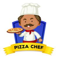 Ocupación wordcard con palabra pizza chef vector