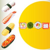 Japanese food on poster vector