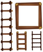 Escaleras y marco de madera. vector