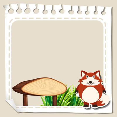 Paper template with red fox