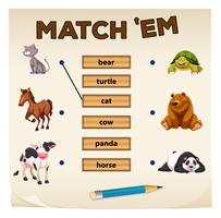 Matching game with cute animals