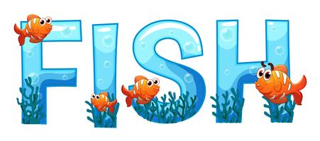Font design for word fish vector