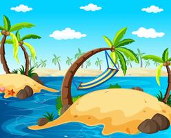 Background scene with islands in the ocean vector