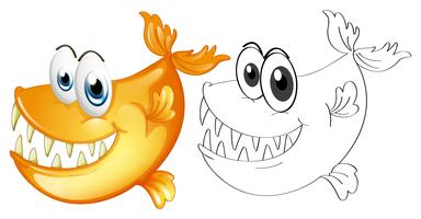 Animal outline for fish vector