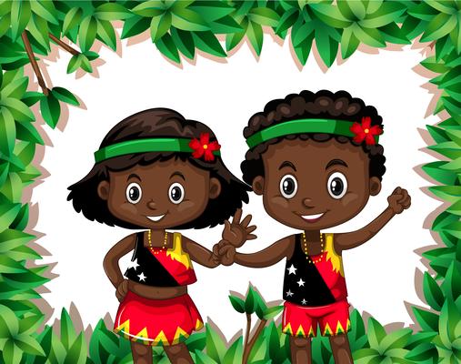 Papua New Guinea children in nature template