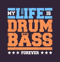 Drum  Bass Typography vector