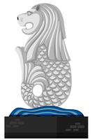 Statue of merlion on white background vector