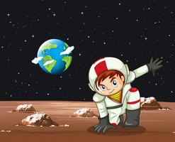 Scene with astronaut in space  vector