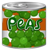 Peas in round can vector