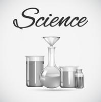 Science beakers with chemical inside vector