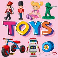 Different types of toys vector