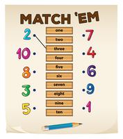 Matching game with numbers vector
