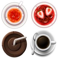 Top view of hot and cold drinks vector