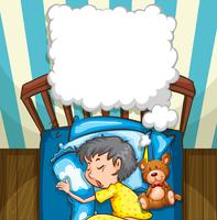 Little boy in yellow pajamas sleeping vector