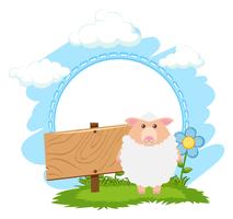 Board template with white sheep vector