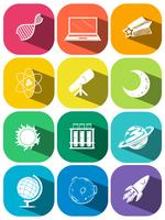 Science symbols on color icons vector