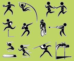 Sticker design with track and field sports vector